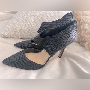 Jessica Simpson Snake Print Black Ankle Strap Pointed Heel